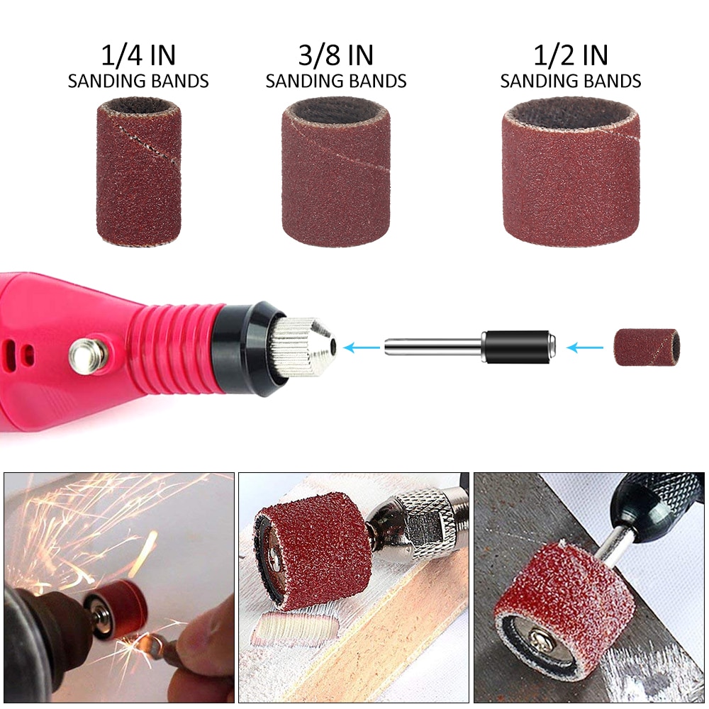 384pcs-Drum-Sanding-Kit-80-120-180-Nail-Drill-Bits-Abrasive-Tools-Dremel-Accessories-Sandpaper-Shank-4 384pcs Drum Sanding Kit 80# 120# 180# Nail Drill Bits Abrasive Tools - Image 5