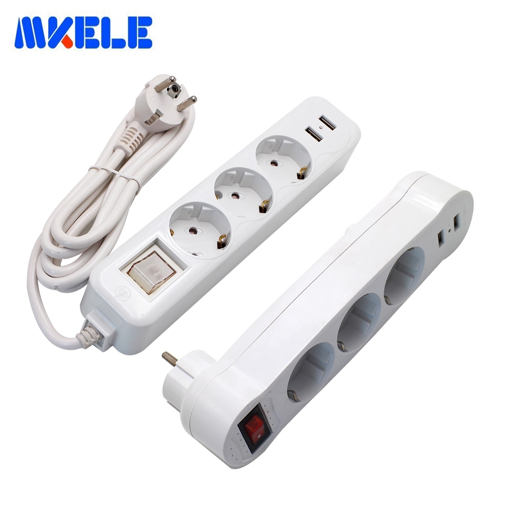 Dual-USB-EU-Power-Strip-Porous-Terminal-Board-Conversion-Plug-1-4-Way-Port-Power-Adapter-1 Dual USB EU Power Strip Porous Terminal Board Conversion Plug 1/4 Way - Image 2