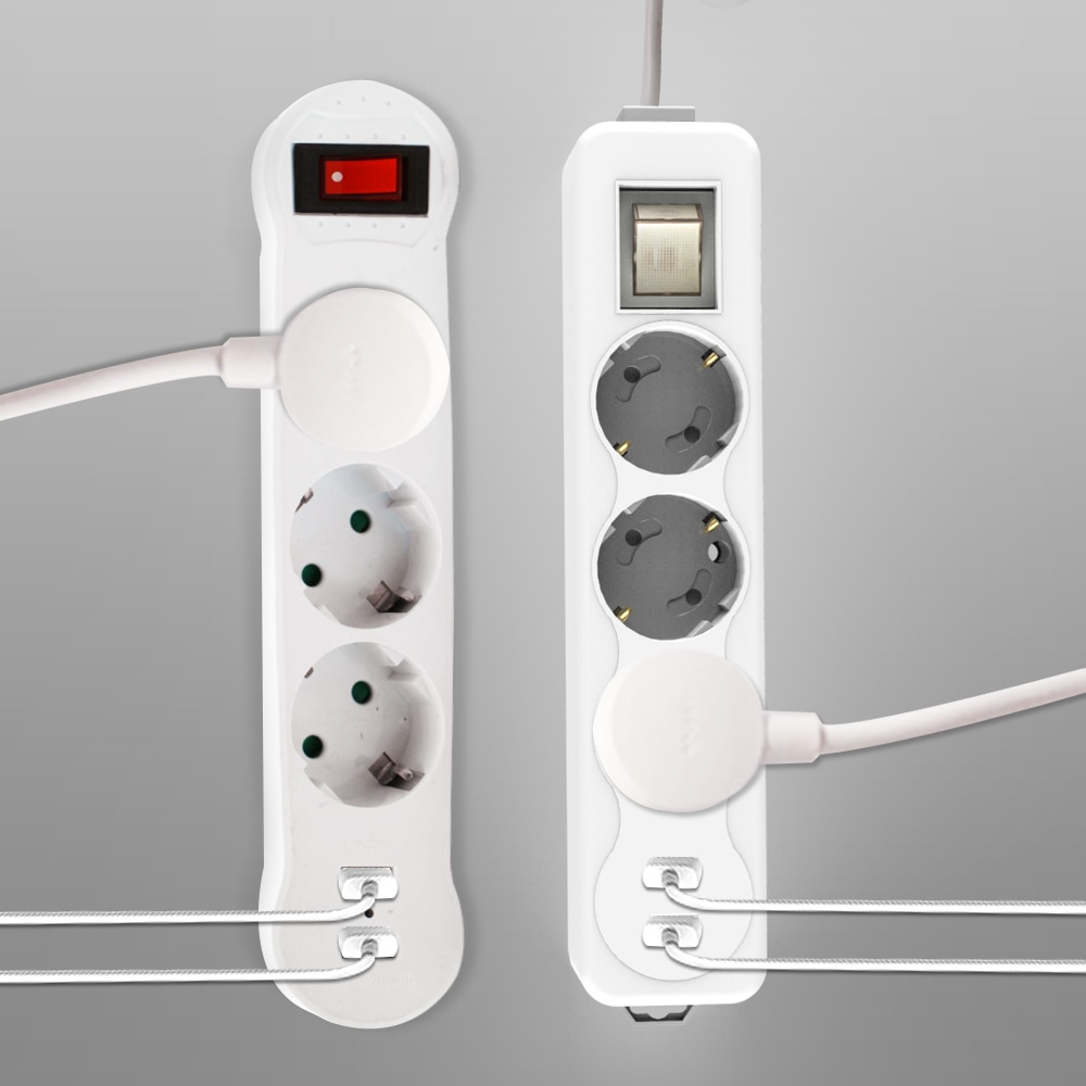 Dual-USB-EU-Power-Strip-Porous-Terminal-Board-Conversion-Plug-1-4-Way-Port-Power-Adapter Dual USB EU Power Strip Porous Terminal Board Conversion Plug 1/4 Way - Image 1