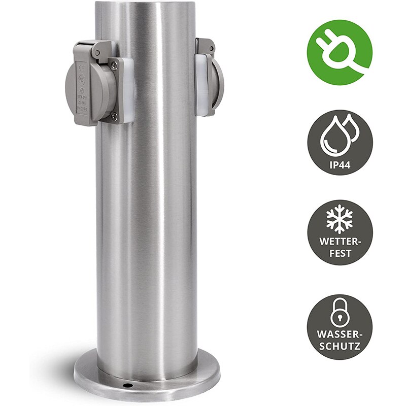 Outdoor-Socket-Electrical-outlet-3680W-16A-2-EU-Sockets-Waterproof-Energy-Column-Socket-Column-Spike-for-2 Outdoor Socket Electrical outlet 3680W 16A 2 EU Sockets Waterproof - Image 3